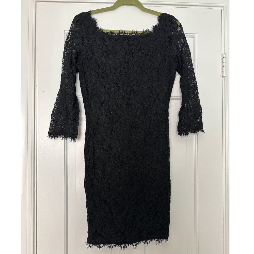 🖤 DIANE VON FURSTENBERG “ZARITA” BLACK LACE SHEATH — MADE IN USA, SIZE 8